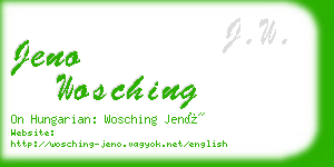 jeno wosching business card